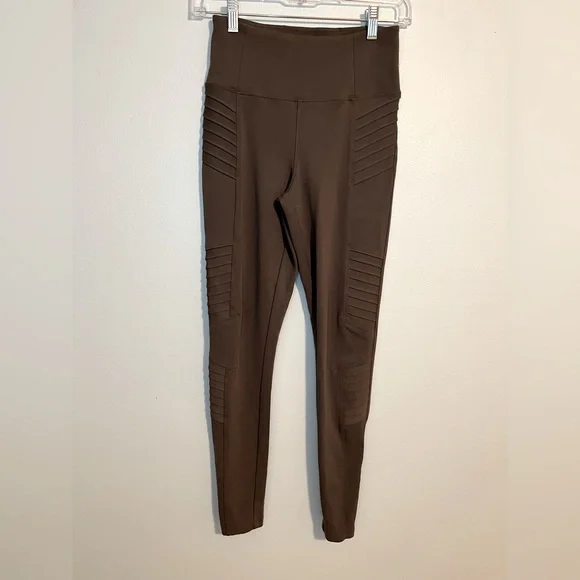 athleta delancey moto tight in coffee house brown size xs - Picture 2 of 7